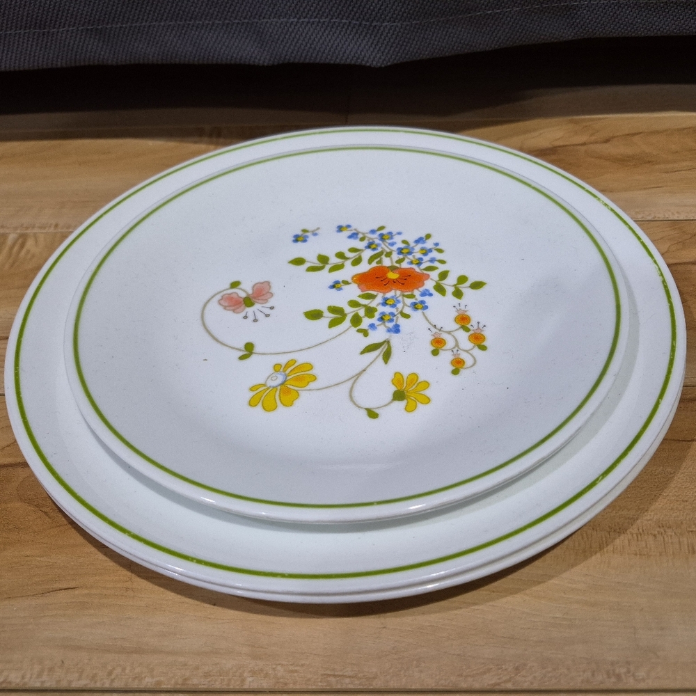 Corelle Wildflower, 2 dinner plates and 2 medium plates